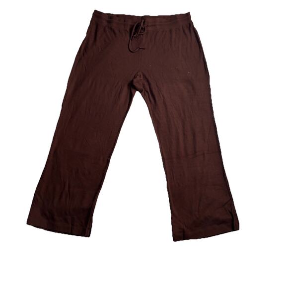 NWT ANDIE Resort Wear Bamboo blend waffle knit PANT wide leg Chocolate XL $98 - Picture 1 of 7